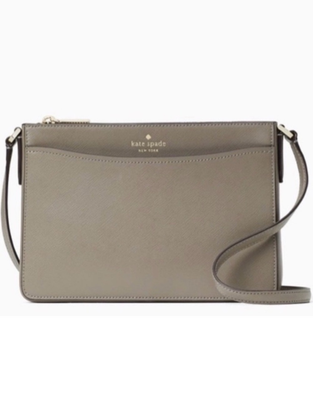 Kate Spade Rory Crossbody Bag Purse Saffiano Leather Thunder Cloud Grey -  Taupe